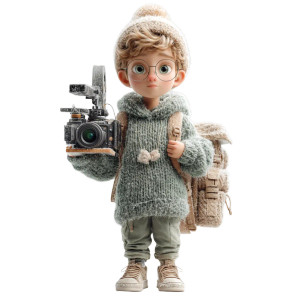 Cute Film Maker Vinyl Car Decal Sticker – Waterproof & UV-Resistant 8"