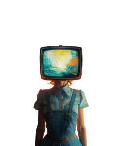 Surreal Tv Head V4 Vinyl Car Decal Sticker – Waterproof & UV-Resistant 8"