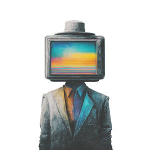 Surreal Tv Head V3 Vinyl Car Decal Sticker – Waterproof & UV-Resistant 8"