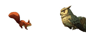 Squirrel And Owl Vinyl Car Decal Sticker – Waterproof & UV-Resistant 8"