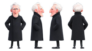 Middle-Aged Man Portrait Vinyl Car Decal Sticker – Waterproof & UV-Resistant 8"