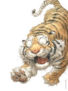 Comical Tiger Painting V3 Vinyl Car Decal Sticker – Waterproof & UV-Resistant 8"