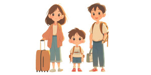 Family Airport Departure Vinyl Car Decal Sticker – Waterproof & UV-Resistant 8"