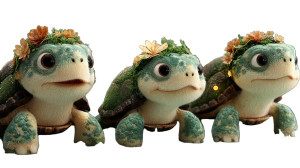 Turtle Family Sunshine Vinyl Car Decal Sticker – Waterproof & UV-Resistant 8"