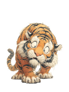 Comical Tiger Painting V4 Vinyl Car Decal Sticker – Waterproof & UV-Resistant 8"