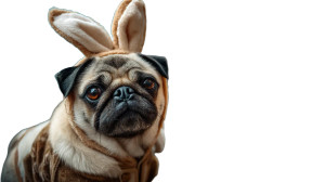 Easter Pug Bunny Vinyl Car Decal Sticker – Waterproof & UV-Resistant 8"
