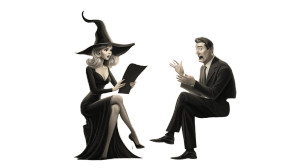 Evil Witch Recruiter Vinyl Car Decal Sticker – Waterproof & UV-Resistant 8"