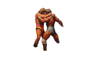 Dramatic Wrestlers Painting Vinyl Car Decal Sticker – Waterproof & UV-Resistant 8"