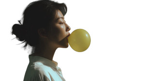 Woman With Balloon V2 Vinyl Car Decal Sticker – Waterproof & UV-Resistant 8"