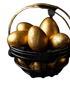 Golden Easter Basket Vinyl Car Decal Sticker – Waterproof & UV-Resistant 8"