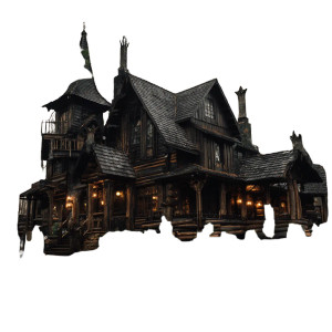 Eerie Log Mansion Vinyl Car Decal Sticker – Waterproof & UV-Resistant 8"
