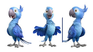 Blue Parrot Character V2 Vinyl Car Decal Sticker – Waterproof & UV-Resistant 8"