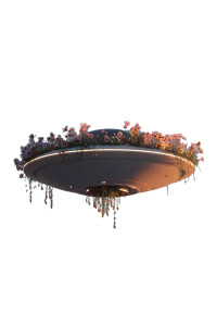 Flying Saucer Flowers Vinyl Car Decal Sticker – Waterproof & UV-Resistant 8"