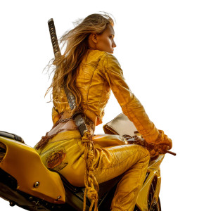 Fierce Motorcycle Woman Vinyl Car Decal Sticker – Waterproof & UV-Resistant 8"