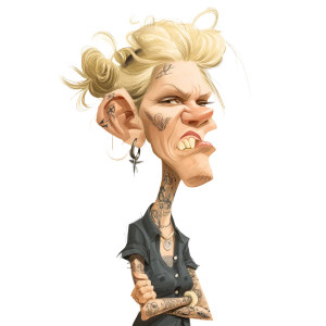 Disheveled Blond Caricature Vinyl Car Decal Sticker – Waterproof & UV-Resistant 8" Disheveled Blond Caricature Vinyl Car Decal Sticker – Waterproof & UV-Resistant 8"