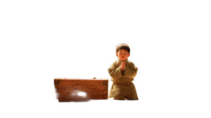 Praying Ancient Boy Vinyl Car Decal Sticker – Waterproof & UV-Resistant 8"