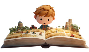 Child Reading Book Vinyl Car Decal Sticker – Waterproof & UV-Resistant 8"