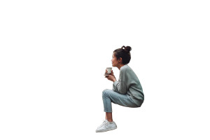 Korean Coffee Drinker Vinyl Car Decal Sticker – Waterproof & UV-Resistant 8"