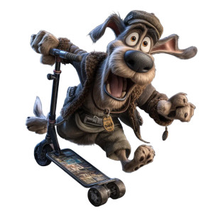 Flying Scruffy Dane V2 Vinyl Car Decal Sticker – Waterproof & UV-Resistant 8"