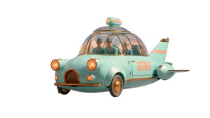 Vintage Flying Car Vinyl Car Decal Sticker – Waterproof & UV-Resistant 8"