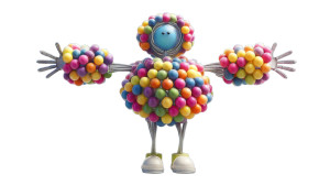 Plastic Ball Character Vinyl Car Decal Sticker – Waterproof & UV-Resistant 8"