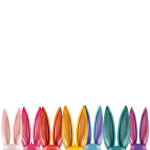 Colorful Bunny Ears Vinyl Car Decal Sticker – Waterproof & UV-Resistant 8"