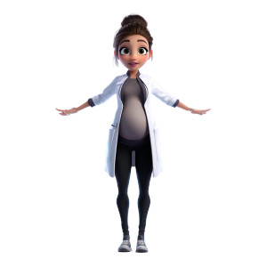 Pregnant Scientist Pose Vinyl Car Decal Sticker – Waterproof & UV-Resistant 8"