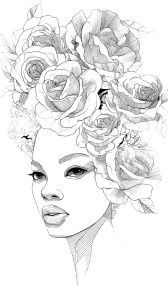 Roses And Woman Vinyl Car Decal Sticker – Waterproof & UV-Resistant 8"