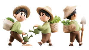 Chinese Farmer Design Vinyl Car Decal Sticker – Waterproof & UV-Resistant 8"