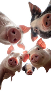 Adorable Pigs Group Vinyl Car Decal Sticker – Waterproof & UV-Resistant 8"