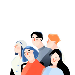 Diverse Friends Portrait Vinyl Car Decal Sticker – Waterproof & UV-Resistant 8"