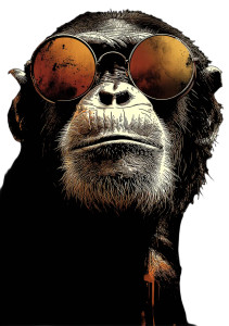 Chimpanzee With Sunglasses Vinyl Car Decal Sticker – Waterproof & UV-Resistant 8" Chimpanzee With Sunglasses Vinyl Car Decal Sticker – Waterproof & UV-Resistant 8"