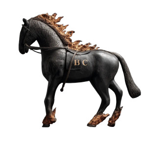 Ebony Flaming Horse Vinyl Car Decal Sticker – Waterproof & UV-Resistant 8"