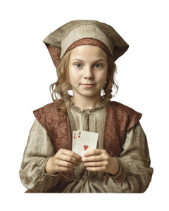 Girl On Card Vinyl Car Decal Sticker – Waterproof & UV-Resistant 8"