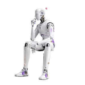 Artistic Robotic Figure Vinyl Car Decal Sticker – Waterproof & UV-Resistant 8"