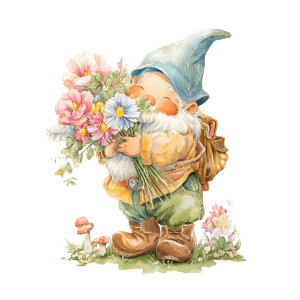 Gnome With Flowers Vinyl Car Decal Sticker – Waterproof & UV-Resistant 8" Gnome With Flowers Vinyl Car Decal Sticker – Waterproof & UV-Resistant 8"
