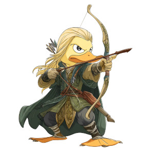 Legolas Duck Vinyl Car Decal Sticker – Waterproof & UV-Resistant 8" Legolas Duck Vinyl Car Decal Sticker – Waterproof & UV-Resistant 8"
