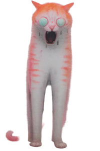 Exaggerated Furry Cat Vinyl Car Decal Sticker – Waterproof & UV-Resistant 8"