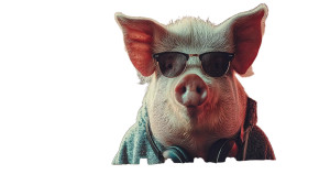 Dj Pig Vinyl Car Decal Sticker – Waterproof & UV-Resistant 8"