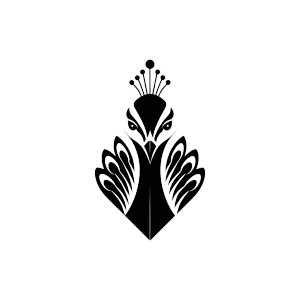 Minimalist Peacock Logo Vinyl Car Decal Sticker – Waterproof & UV-Resistant 8"