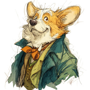 Professor Corgi V2 Vinyl Car Decal Sticker – Waterproof & UV-Resistant 8"