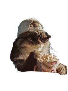 Retro Cat Moviegoer Vinyl Car Decal Sticker – Waterproof & UV-Resistant 8" Retro Cat Moviegoer Vinyl Car Decal Sticker – Waterproof & UV-Resistant 8"