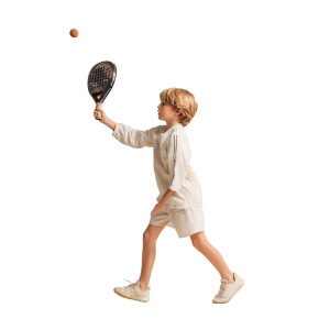 Boy Playing Padel Vinyl Car Decal Sticker – Waterproof & UV-Resistant 8"