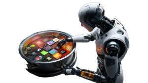 Futuristic Cooking Robot Vinyl Car Decal Sticker – Waterproof & UV-Resistant 8"