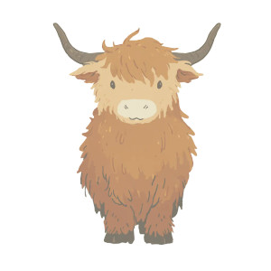 Highland Cow Vector Vinyl Car Decal Sticker – Waterproof & UV-Resistant 8"
