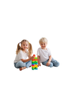 Children Playing Blocks Vinyl Car Decal Sticker – Waterproof & UV-Resistant 8"