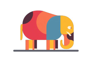 Cute Vector Elephant Vinyl Car Decal Sticker – Waterproof & UV-Resistant 8"