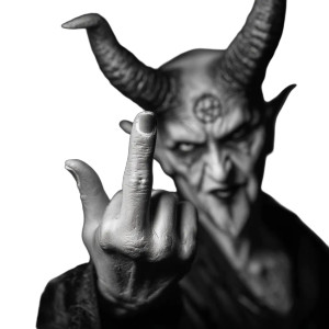 Satan'S Gesture Vinyl Car Decal Sticker – Waterproof & UV-Resistant 8"