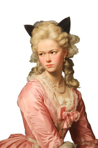 Annoyed Rococo Lady Vinyl Car Decal Sticker – Waterproof & UV-Resistant 8"