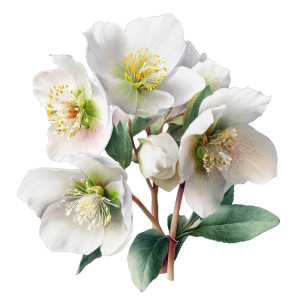 White Hellebore Bouquet Vinyl Car Decal Sticker – Waterproof & UV-Resistant 8"
